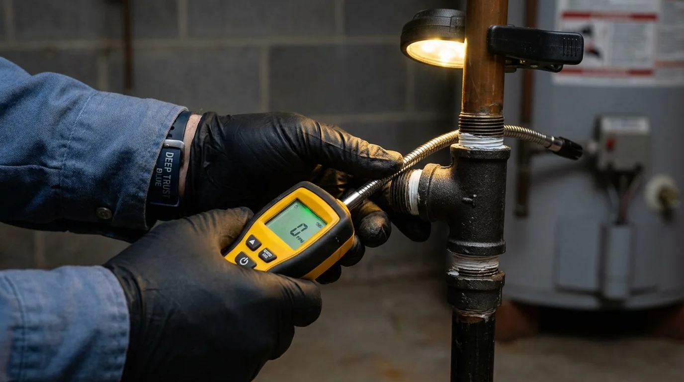 Gas leak detection with electronic sniffer by Johns Plumbing LLC in Tuckerton