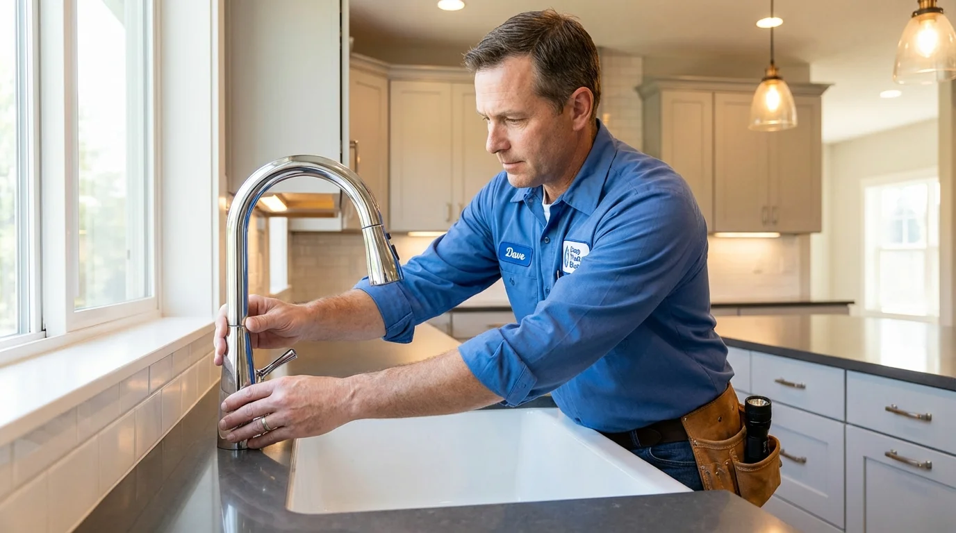 Kitchen faucet installation by Johns Plumbing LLC in Tuckerton